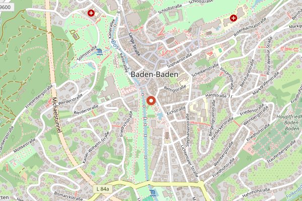 Map showing Le Jardin de France im Stahlbad in Baden