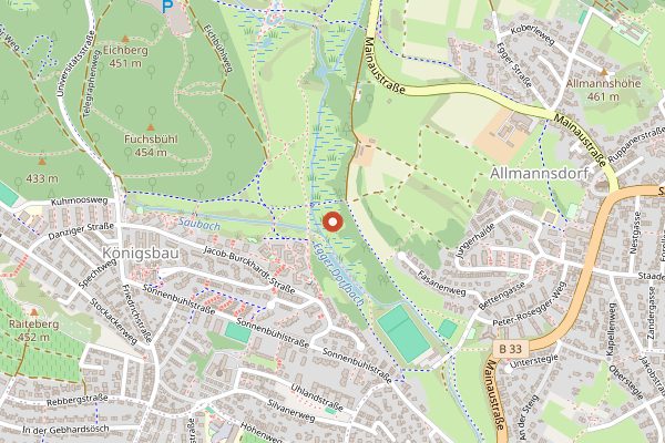 Map showing Ophelia in Baden