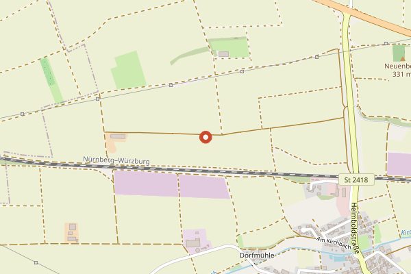 Map showing Weingut Johann Ruck in Franken
