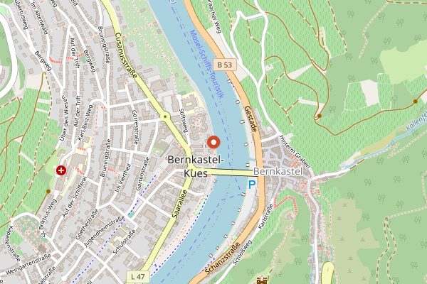 Map showing Hotel zur Post in Mosel