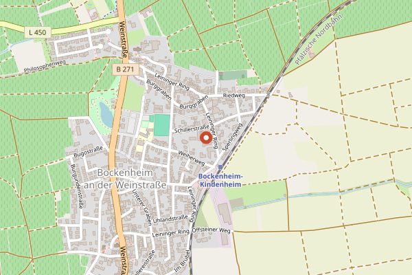 Map showing Bockenheimer Weinmarkt in Pfalz
