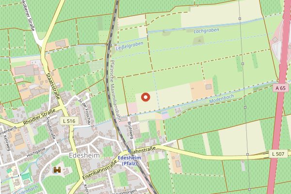 Map showing Restaurant Schloss Edesheim in Pfalz