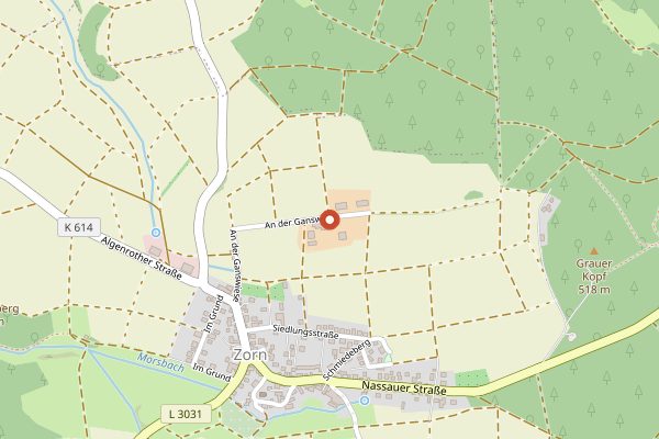 Map showing Hof Zorn in Rheingau