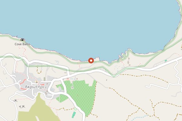 Map showing Venetsanos Winery wine tasting with cheese platters in Santorini