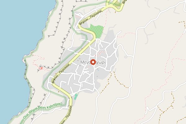 Map showing Antoniou Winery in Santorini