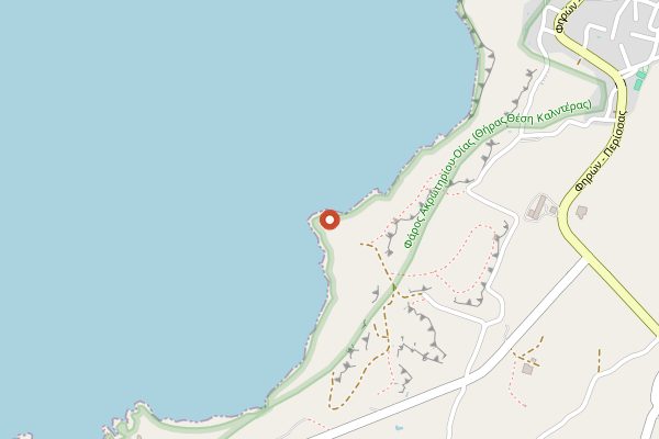 Map showing Venetsanos Winery in Santorini