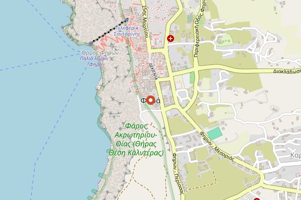 Map showing Anhydrous Winery Wine-Estate Stay in Santorini