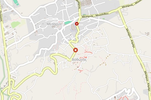 Map showing Koutsogiannopoulos Wine Museum Tasting School in Santorini