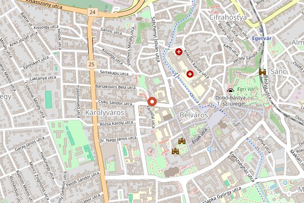 Map showing Gal Tibor Pinceszet in Eger