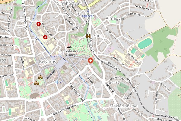 Map showing Imola Udvarház in Eger