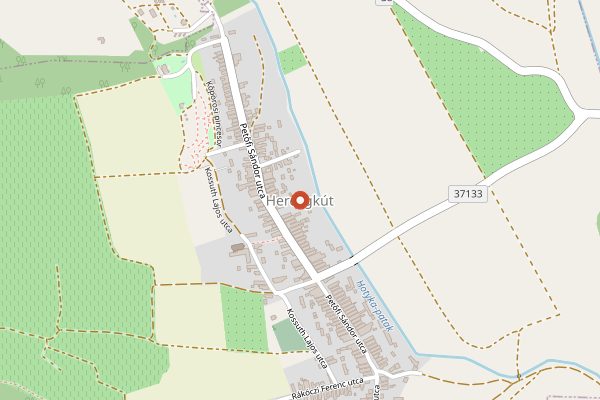 Map showing Almási Pince in Tokaj