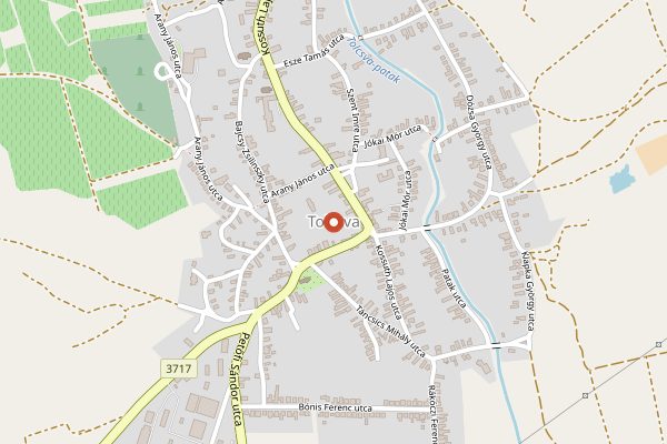 Map showing Balassa Pince in Tokaj