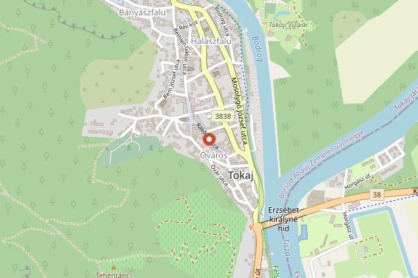 Map showing Prés Wine Bar and Store in Tokaj