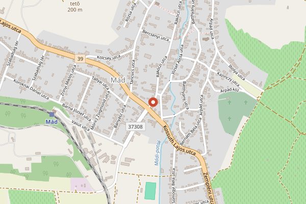 Map showing Barta Pince Restaurant in Tokaj