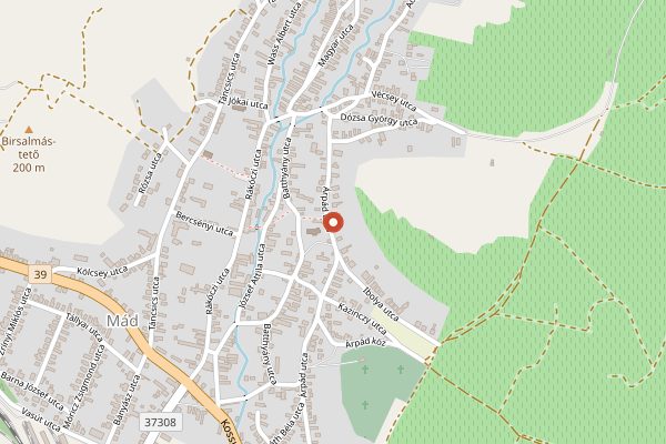 Map showing Percze Étterem in Tokaj
