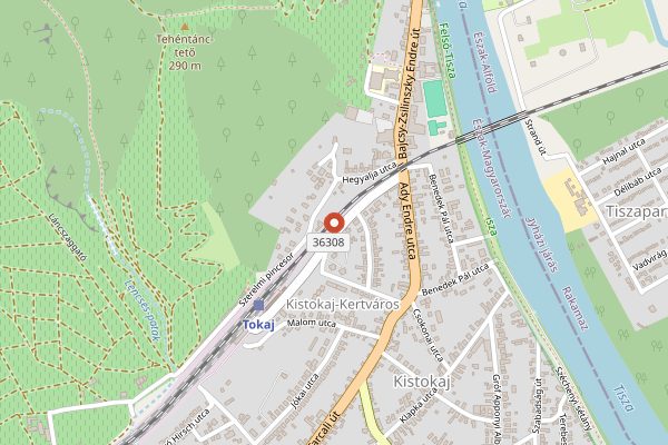 Map showing Tokajneum Online and Cellar Shop in Tokaj