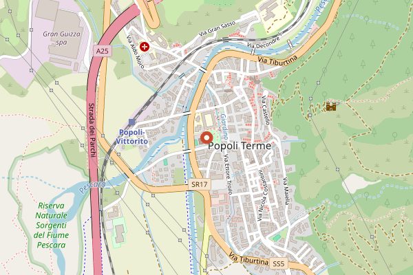 Map showing Foresteria San Calisto, Camere con Vigna in Abruzzo