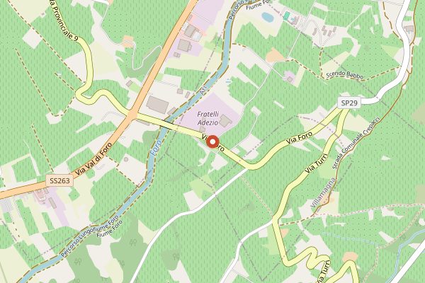 Map showing Dormire in Cantina at Tenuta I Fauri in Abruzzo