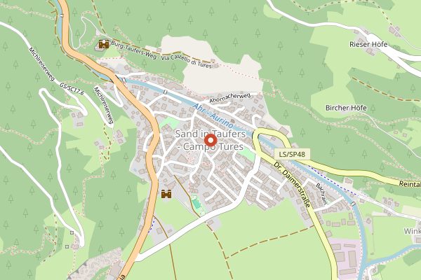 Map showing Käsefestival Sand in Taufers in Alto Adige