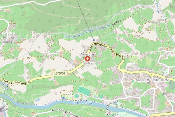 Map showing Algunder Sennerei in Alto Adige