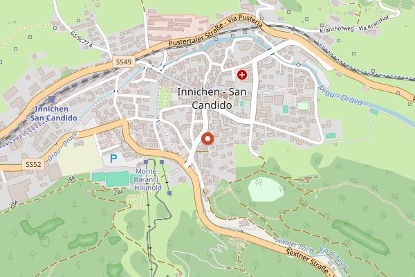 Map showing Sennerei Drei Zinnen shop, Innichen in Alto Adige