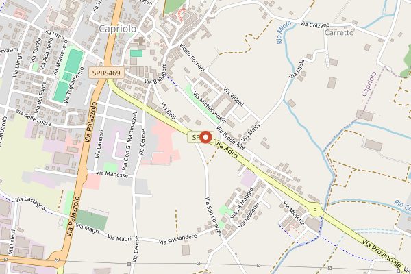 Map showing Ricci Curbastro in Franciacorta