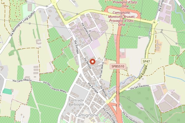 Map showing Mosnel Erbamat Cellar Experience in Franciacorta
