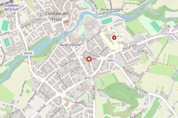 Map showing Latteria di Cividale, Via Europa shop in Friuli-Venezia Giulia