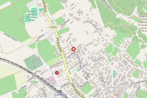 Map showing Borgo San Daniele in Friuli-Venezia Giulia