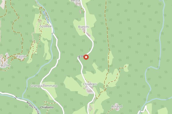 Map showing Castelmagno at the table at La Meiro in Piedmont