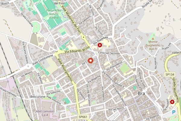 Map showing Cheese, Slow Food's cheese festival in Bra in Piedmont