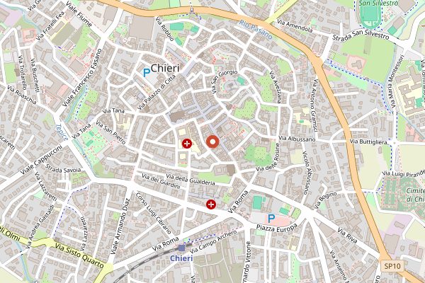 Map showing Casa Martini in Piedmont