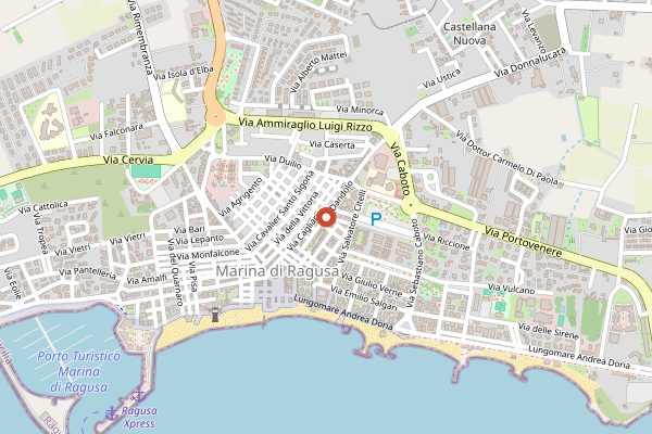 Map showing Dipasquale Formaggi, Marina di Ragusa in Sicily