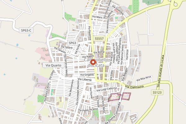 Map showing Baglio del Cristo di Campobello in Sicily