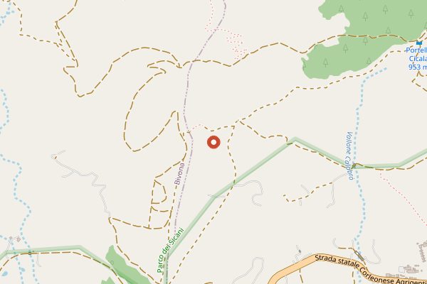 Map showing Feudo Montoni in Sicily