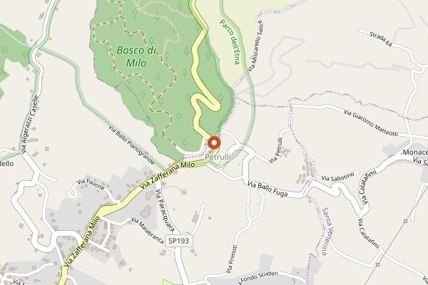 Map showing Barone di Villagrande Wine Resort in Sicily