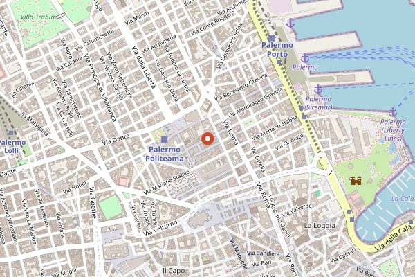 Map showing WSET Courses Palermo - Enoteca La Nicchia in Sicily