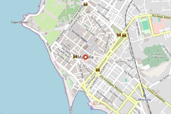 Map showing Marsala Wine House Tour in Sicily
