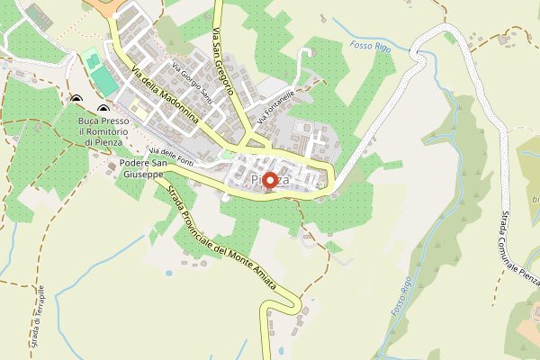 Map showing Fiera del Cacio, Pienza in Tuscany