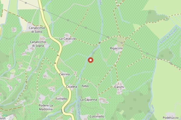 Map showing Frescobaldi CastelGiocondo Tasting Cellars in Tuscany