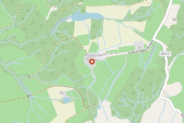 Map showing Castello Banfi in Tuscany