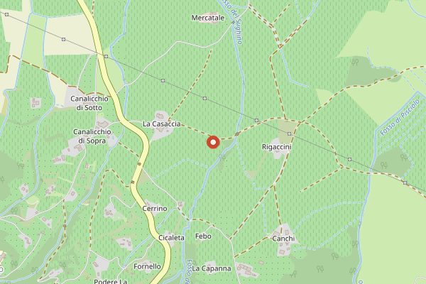 Map showing Tenuta Caparzo in Tuscany