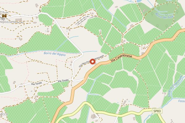 Map showing Castello di Nipozzano in Tuscany