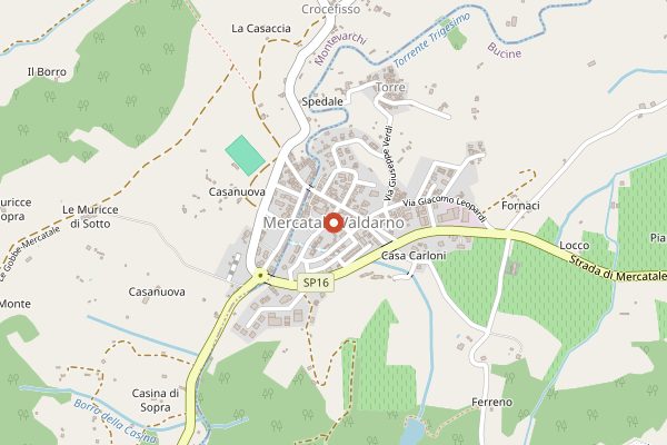 Map showing Petrolo in Tuscany