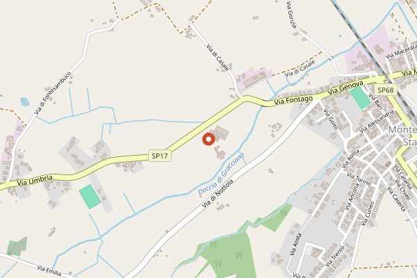 Map showing Poliziano in Tuscany