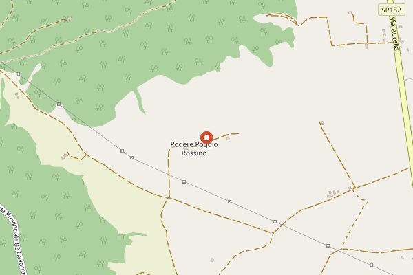 Map showing Rocca di Frassinello in Tuscany