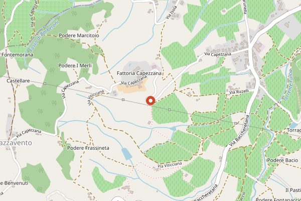 Map showing Tenuta di Capezzana in Tuscany