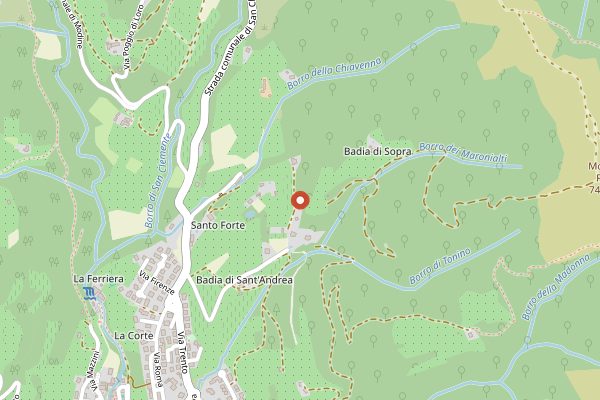 Map showing Il Borro Relais and Chateaux in Tuscany