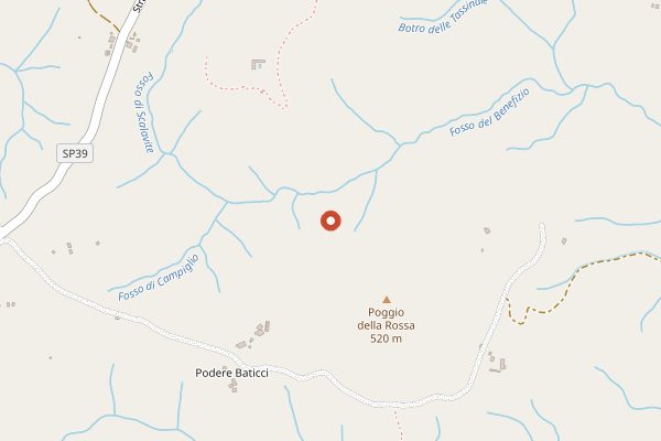 Map showing Museo Archeologico e della Vite e del Vino Scansano in Tuscany
