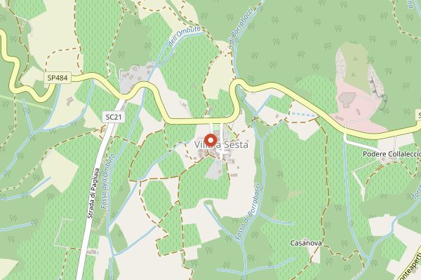 Map showing La Bottega del 30 in Tuscany
